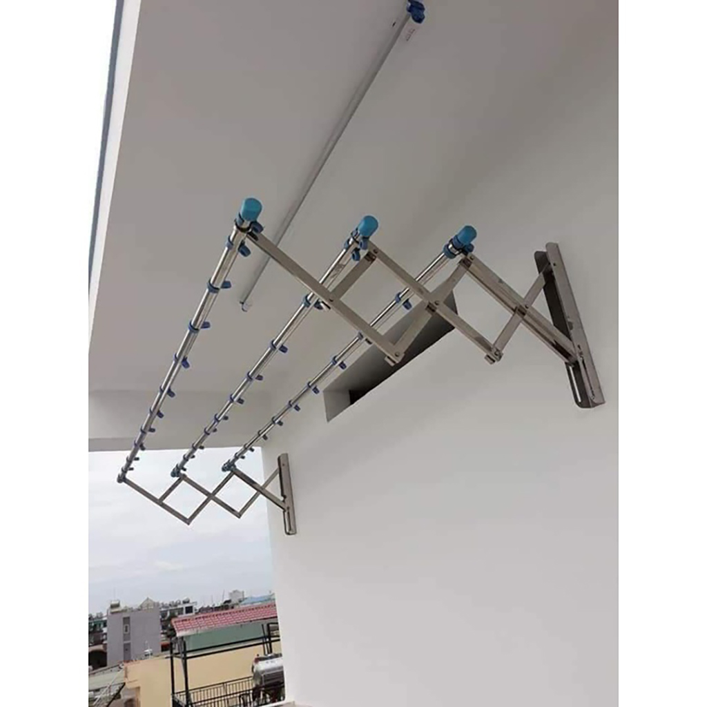 Giàn Phơi Xếp Ngang Inox Tay Đơn